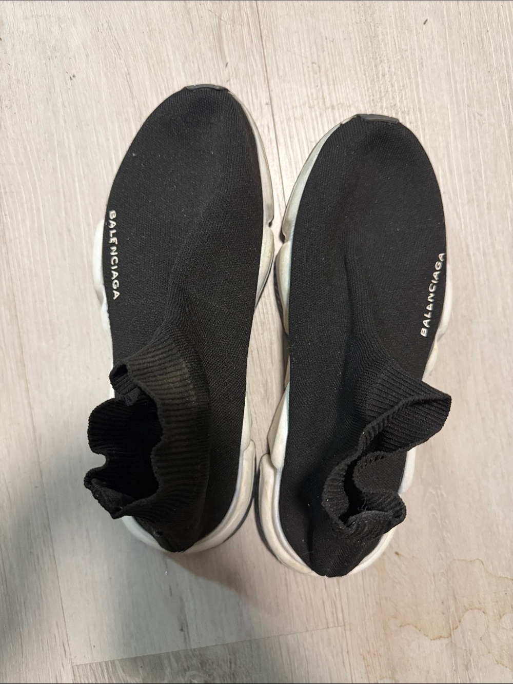 Balenciaga Black Sock Knit Slip-On Sneakers